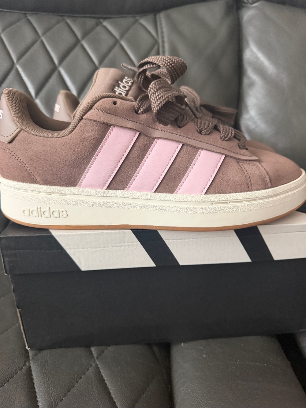 adidas Women's Brown & Pink Cloud Foam Comforts